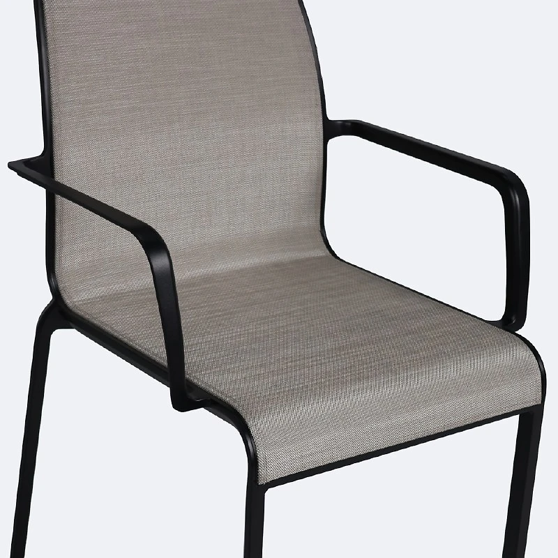 Holiday Sling Armchair - Black Frame / Oatmeal Sling
