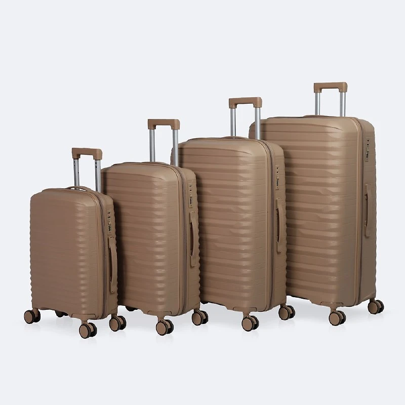 4-Piece Luggage Set, Hardside Spinner Wheel Travel Suitcase - Taupe
