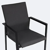 Manhattan Sling Padded Chair - Black Frame / Sunbrella Logan Graphite Sling