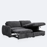 Albus Reversible Loveseat Sectional Sleeper - Charcoal