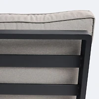 Elloise Reclining Sectional  - Black Frame, Grey Clay Cushions