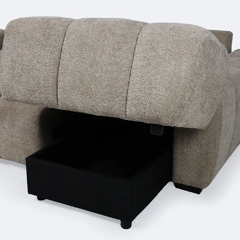 Nomi Right- Hand Facing Sectional Media Sleeper - Latte