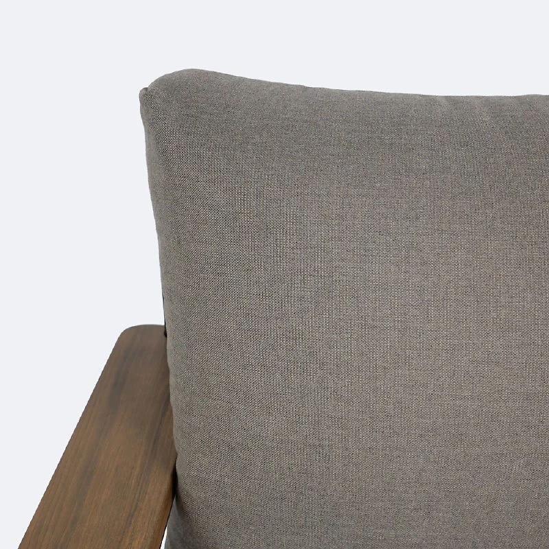 Rumi Sofa Conversation Set with Coffee Table - Woodlook/Black Frame / DotBella Truffle Cushion