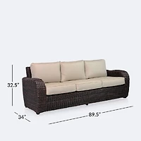 Willow Sofa - Brown Mixed Wicker/Sand Cushion