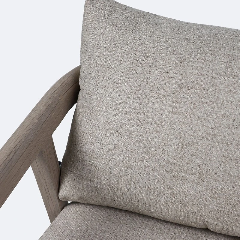 Celine Club Chair - Driftwood Frame, Mushroom Cushions