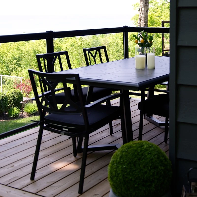 Geometric 38x70 Dining Table – Black