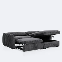 Albus Reversible Loveseat Sectional Sleeper - Charcoal