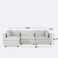 Stratus Cloud 4 Piece Sectional - Perlie Cream