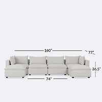 Stratus Cloud 6 Piece Sectional - Perlie Cream