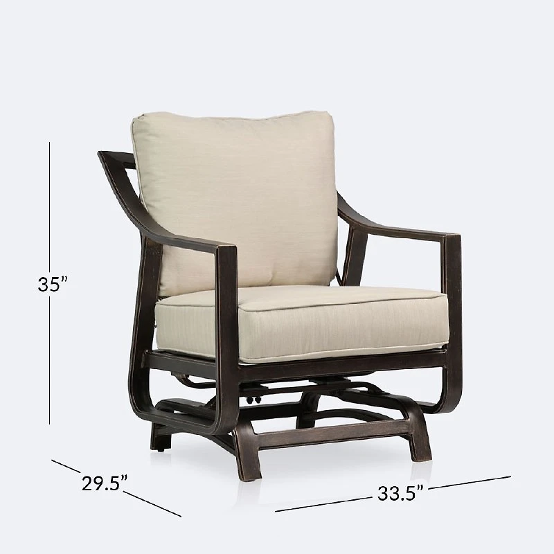 Riviera Rocker Club Chair - Brushed Mahoganny Frame/Cream Cushion
