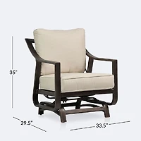 Riviera Rocker Club Chair - Brushed Mahoganny Frame/Cream Cushion