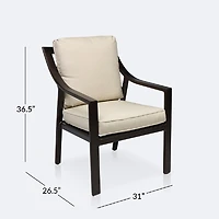 Riviera Dining Armchair - Brushed Mahoganny Frame/Cream Cushion