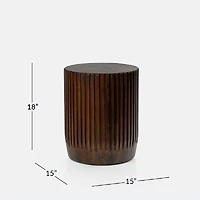Ambrose Drum Accent Table - Walnut