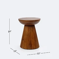 Ambrose Hourglass Accent Table - Natural Shesham