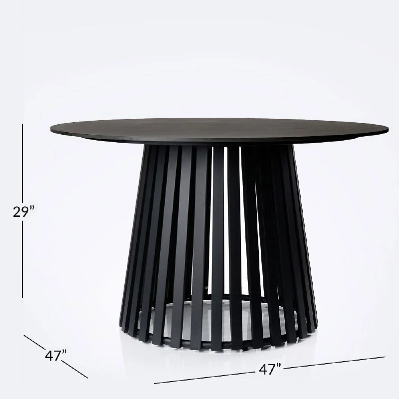 Apollo 48" Round Dining Table - Marble-Look Finish