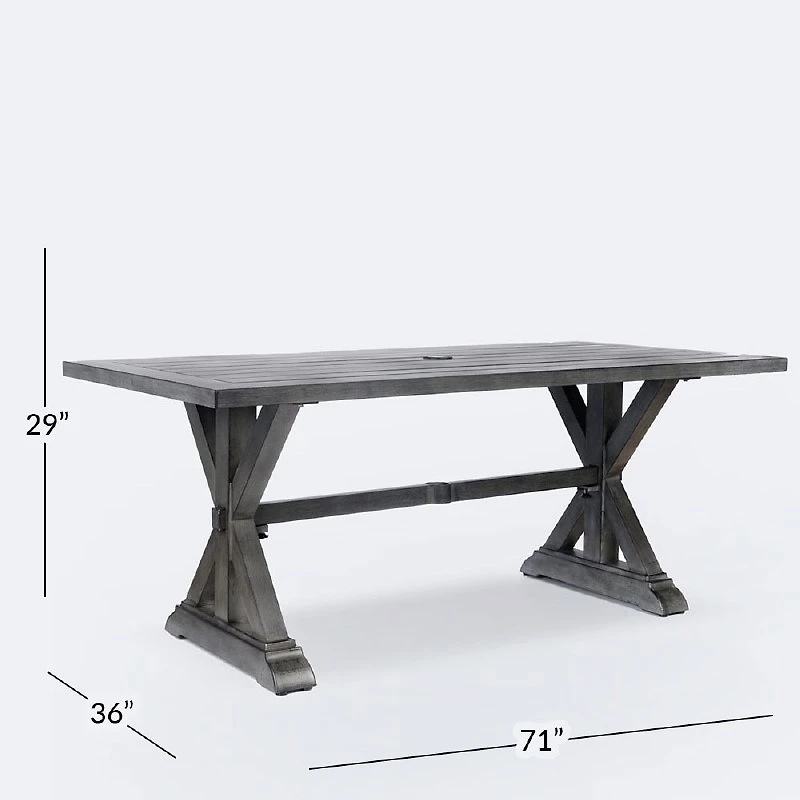 Belvedere 36”x71” Dining Table – Brushed Grey