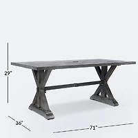Belvedere 36”x71” Dining Table – Brushed Grey