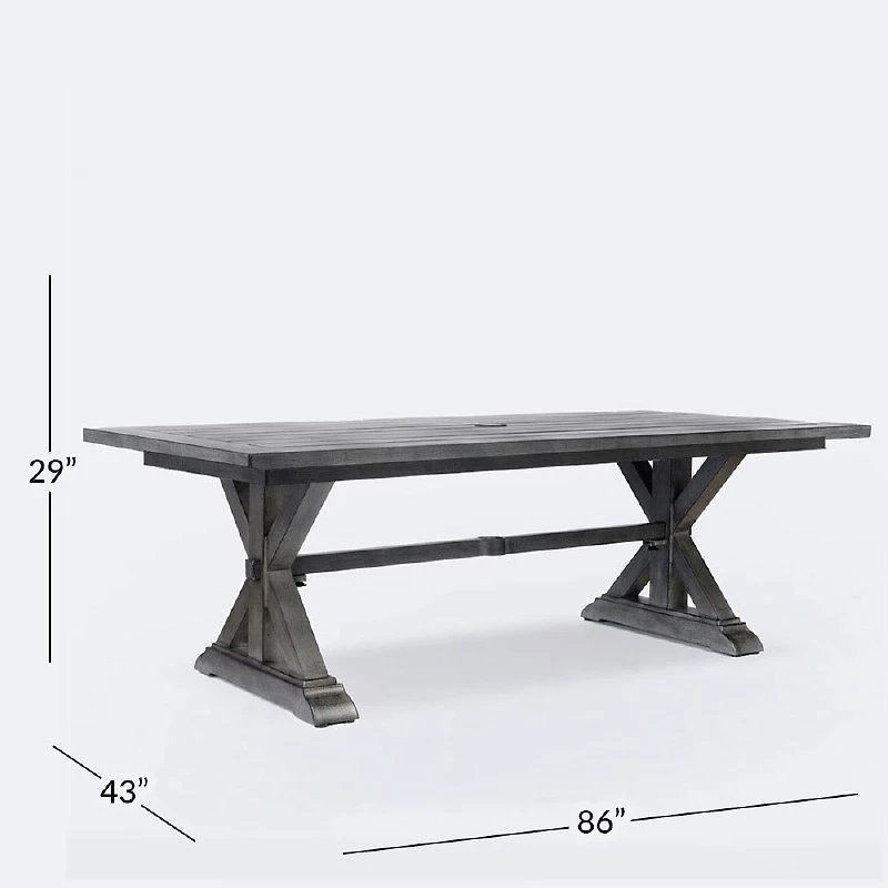 Belvedere 43”x86” Dining Table – Brushed Grey