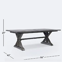 Belvedere 43”x86” Dining Table – Brushed Grey