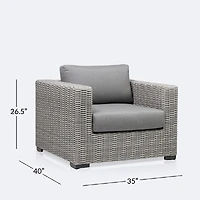 Driftwood Club Chair - Light Grey Wicker/Iron Grey Cushion