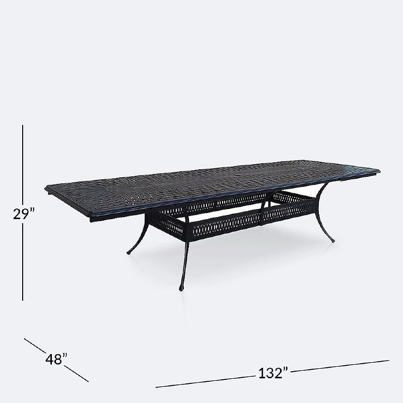 Breeze Large Extendable Dining Table - Black Tippet