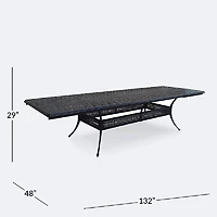 Breeze Large Extendable Dining Table - Black Tippet