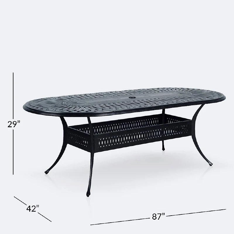 Breeze 42"x87'’ Oval Dining Table – Black Tippet