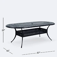 Breeze 42"x87'’ Oval Dining Table – Black Tippet