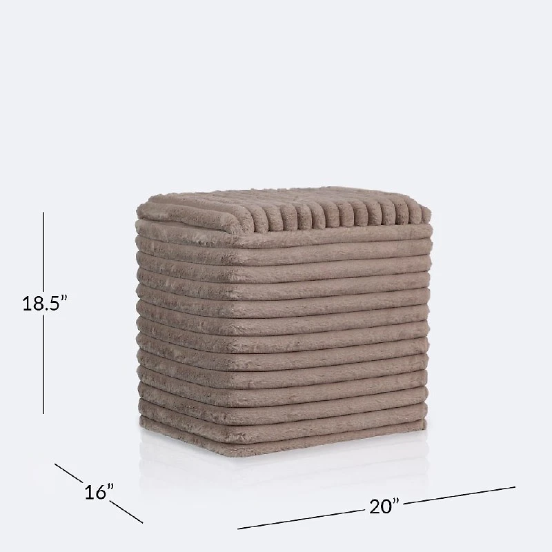 Cozy Storage Ottoman - Taupe
