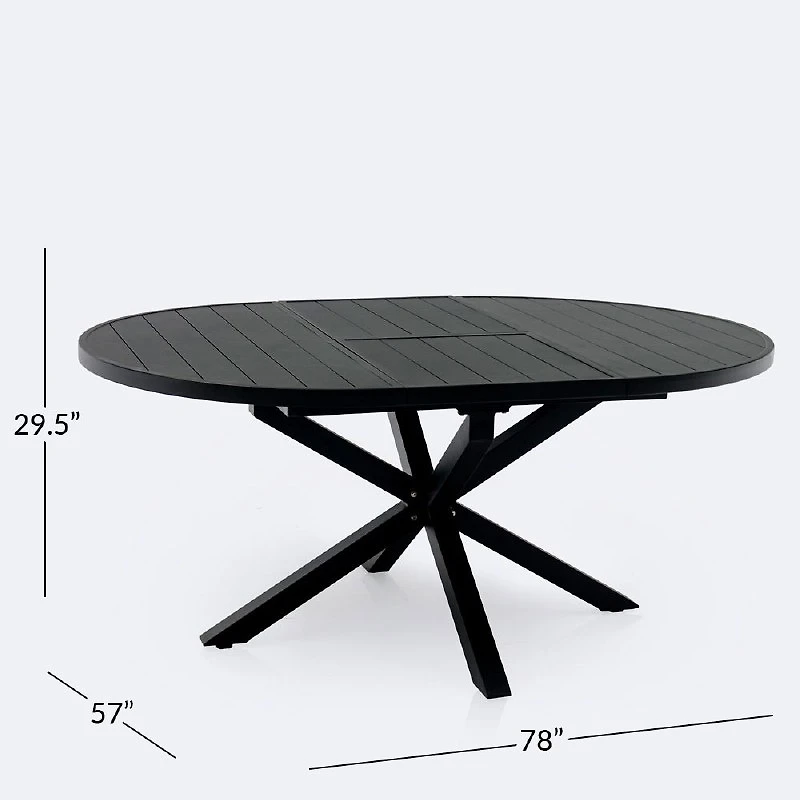 Darwin Round Extendable Dining Table - Black