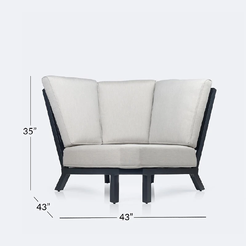 Eros Corner Chair, Black Frame, Sand Cushions