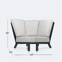 Eros Corner Chair, Black Frame, Sand Cushions
