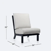Eros Side Chair, Black Frame, Sand Cushions