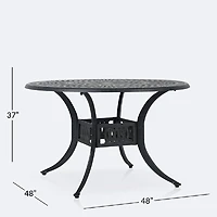 Ivy 48" Round Dining Table – Brown Tippet