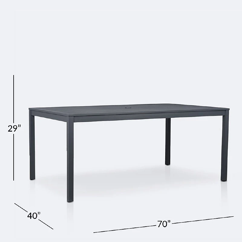 Lexi 40"x70" Rectangle Table - Dark Grey