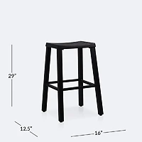 Luna Counter Height Stool - Black