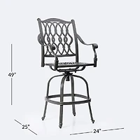 Meghan Swivel Bar Chair - Shade Grey