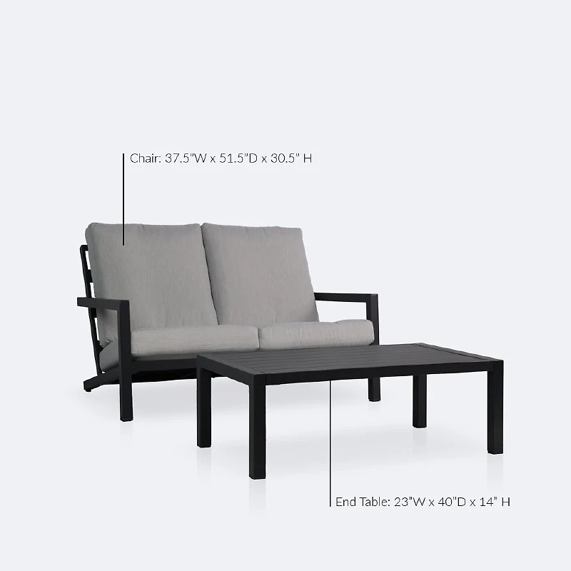 Versa Loveseat Set - Grey