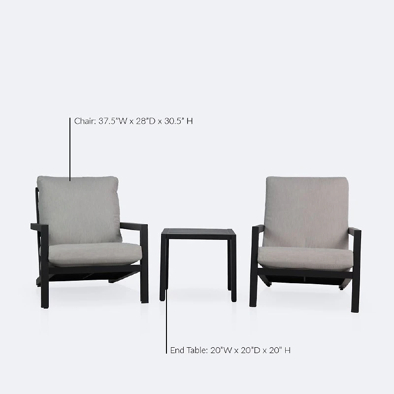 Versa Club Chair Set - Grey