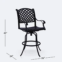 Reel Weave Swivel Bar Chair