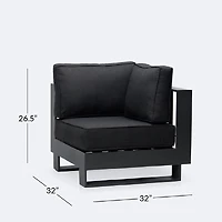 Renfrew Corner Chair -  Black Frame - Carbon Black Cushion