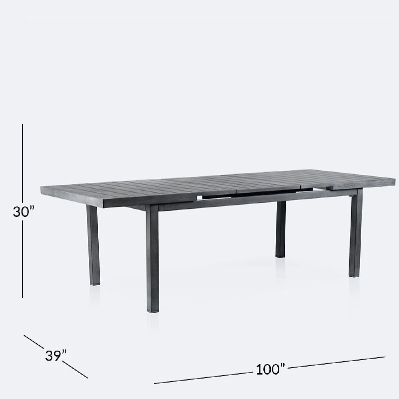 Resort Extendable Table - Brushed Grey