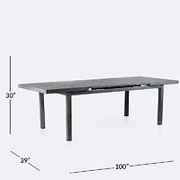 Resort Extendable Table - Brushed Grey