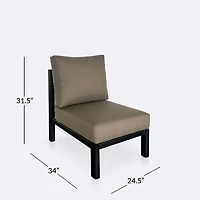 Rumi Side Chair - Woodlook/Black Frame / DotBella Truffle Cushion
