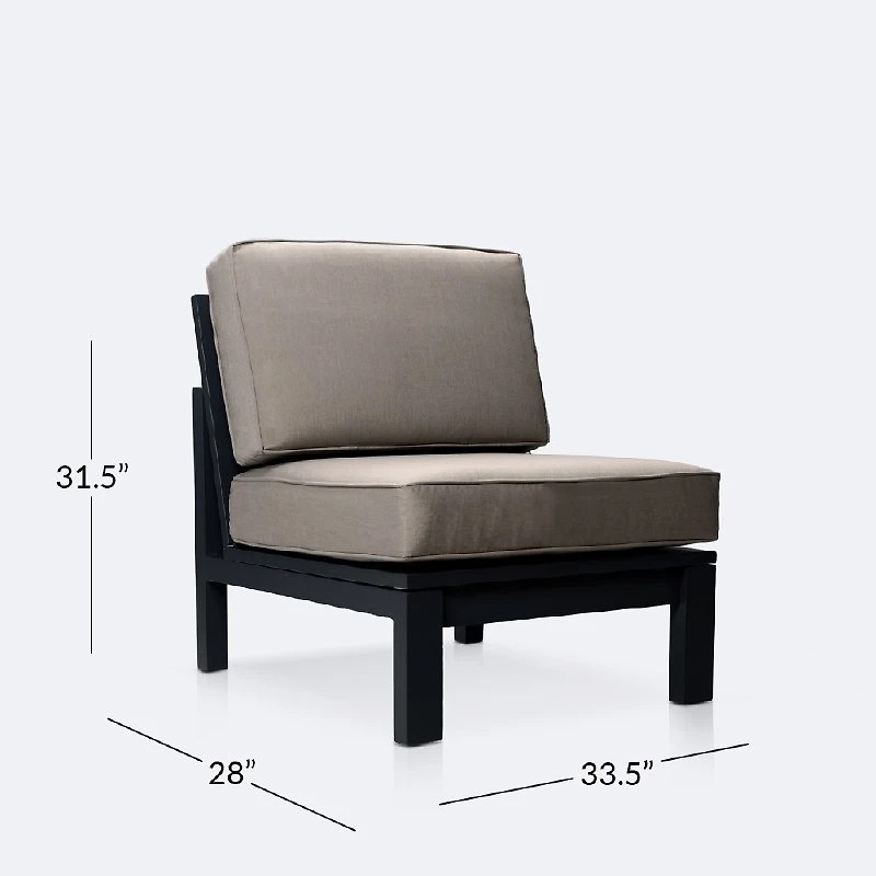 Shoreline Side Chair - Black Frame, Cast Shale Cushions