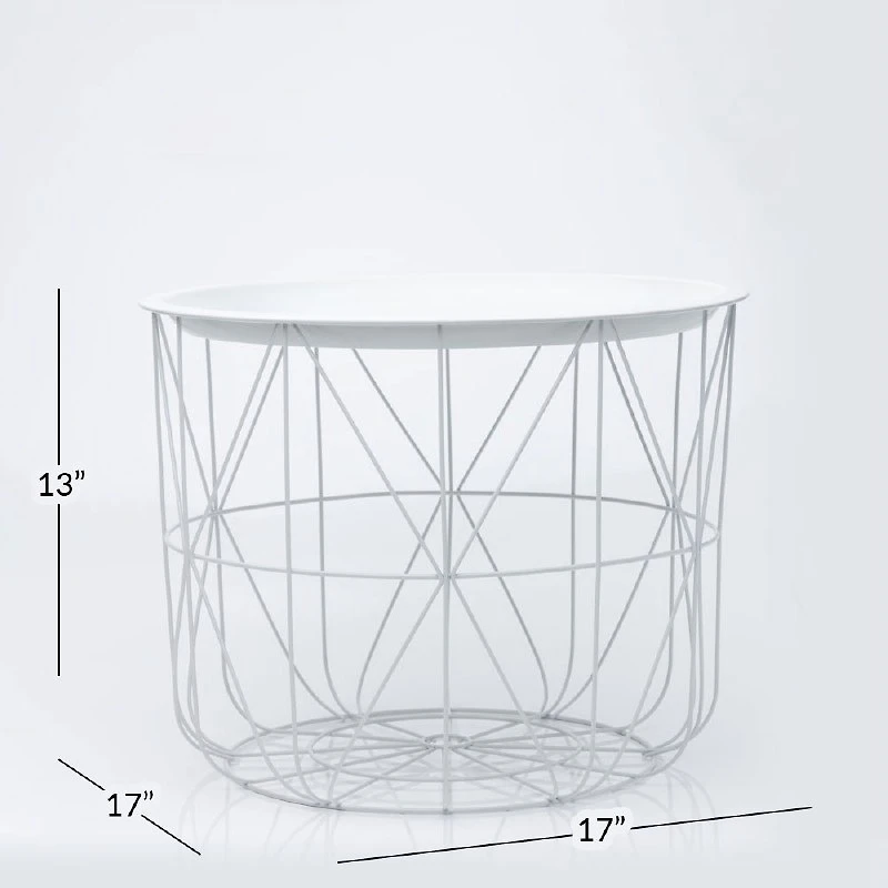 Small Storage Table - White