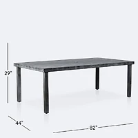 Sunnyvale 44"x82" Dining Table - Brushed Grey