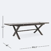 Tahoe Extendable Table - Brushed Taupe