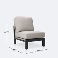 Troy Side Chair- Black Frame - Beige Cushions