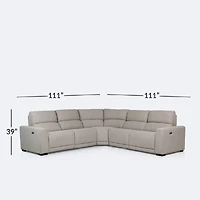 Barrett Power Reclining Sectional - Smokey Taupe